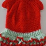 Suņu kleita sarkana ar gaiši zaļganu akcentu thumbnail 2