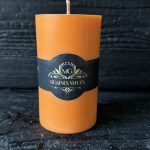 Dabīga rapšu vaska svece 320gr. orandžā krāsā thumbnail 1