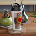 Nerūsējoša tērauda ceļojumu krūze ar sirds attēlu thumbnail 2