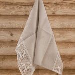 Lina dvielis 45x70cm (mežģīne – balti brieži) thumbnail 1