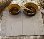 Lina dvielis 45x70cm ar pelēku lina mežģīni-zvaniņi thumbnail 2