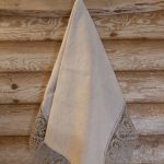 Lina dvielis 45x70cm (mežģīne – pelēkas sirsniņas) thumbnail 1