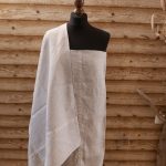 Lina dvielis 80x150cm ar tautisku lentu (gaiši pelēkbalta) abās dvieļa malās thumbnail 5