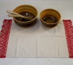 Lina dvielis 45cm x 70cm ar tumši sarkanu mežģīni – sirsniņas thumbnail 3