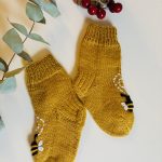 Mīkstas un siltas bērnu pusvilnas zeķītes ar bišu rakstu thumbnail 3