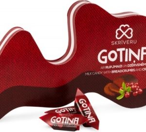 Piena konfekte “Skrīveru Gotiņa” ar rupjmaizi un dzērvenēm