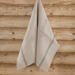 Lina dvielis 45x70cm ar pelēkzaļu tautisku lentu thumbnail 1