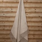 Lina dvielis 80x160cm ar mežģīni-sirsniņas thumbnail 1