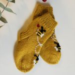 Mīkstas un siltas bērnu pusvilnas zeķītes ar bišu rakstu thumbnail 4