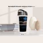 Nerūsējoša tērauda ceļojumu krūze ar saulrieta attēlu thumbnail 1