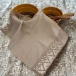 Lina dvielis 45x70cm (mežģīne – pelēkas sirsniņas) thumbnail 3